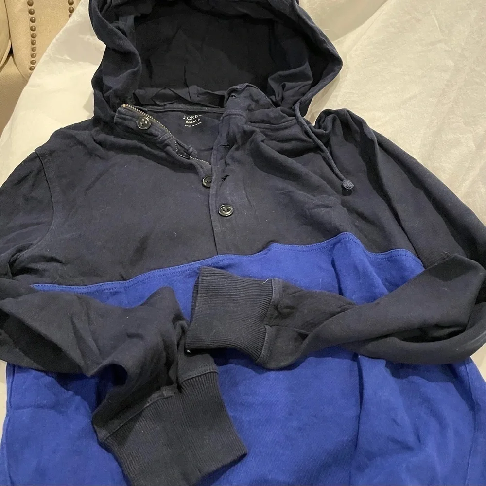 J. Crew Zipper/Button Hoodie Sweatshirt